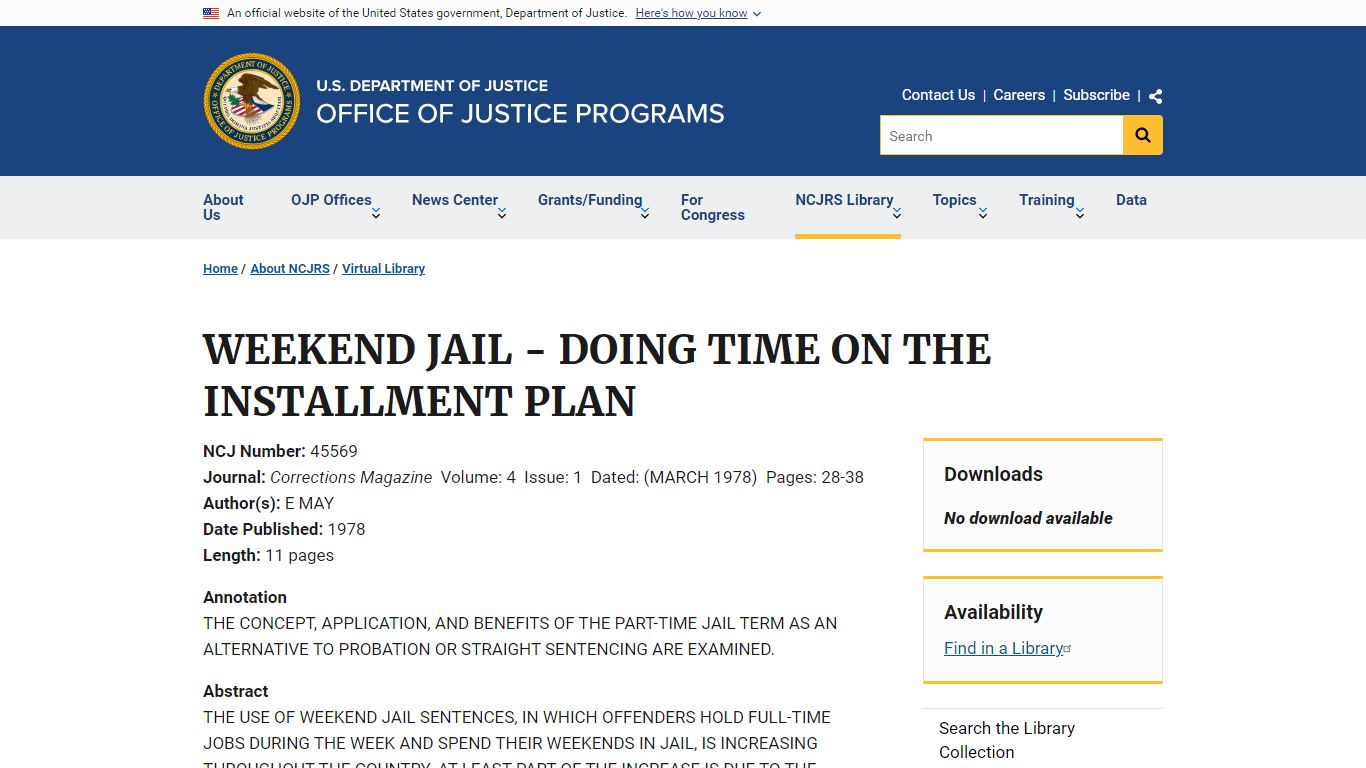 WEEKEND JAIL - DOING TIME ON THE INSTALLMENT PLAN